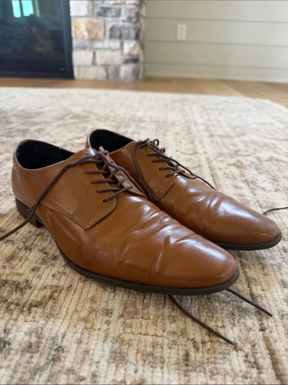 Abound Men's Cognac Leather Oxfords